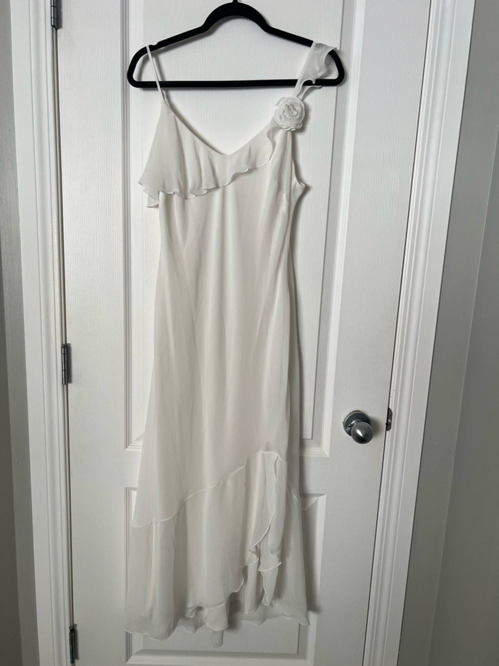 Aritzia Wilfred Engage mid Ruffle Slip Dress with Floral Accent